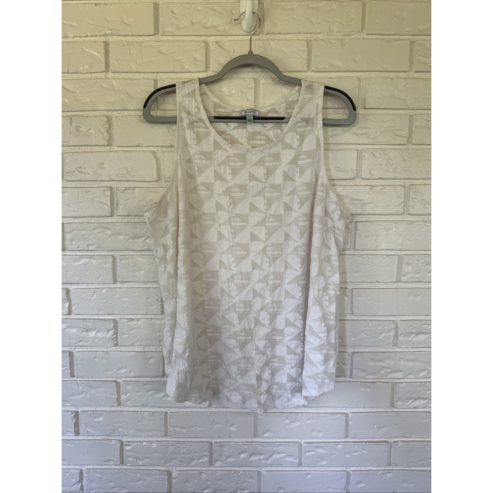Susina Womens Plus Size 3X Top White Sleeveless Textured Casual Career